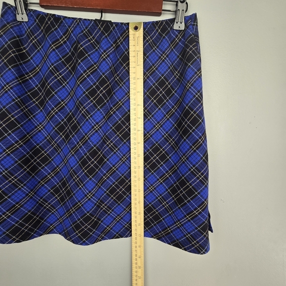MY MICHELLE Plaid‎ Mini Skirt Blue Black Womens Size L Schoolgirl Academia - Picture 8 of 8